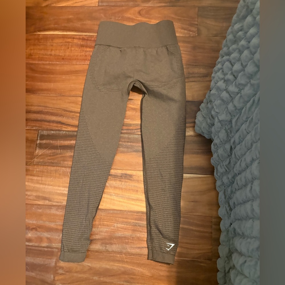 Gymshark Seamless Sculpt Leggings Brown Perforated High Rise Size S (1073)
